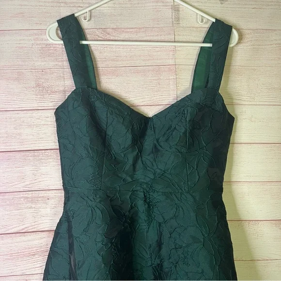 Rihoas Green Sweetheart Neck Jacquard Midi Dress Size Small | 4‎ - Picture 5 of 12
